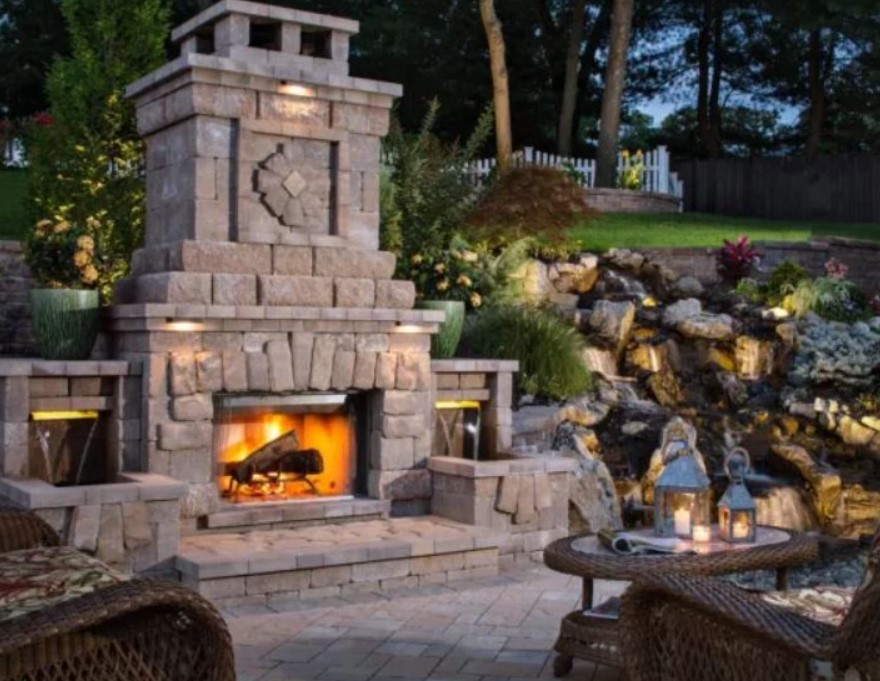 Outdoor Fireplaces New Orleans, Paver Patios With Fireplaces